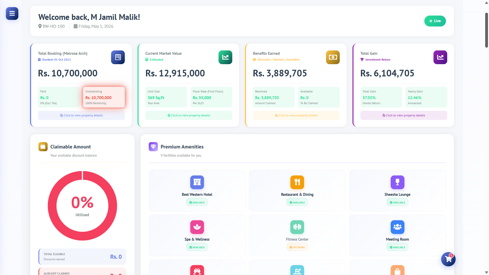 Sky Nine — Self-service buyer portal: queries, documents, investments, marketplace — Screenshot 1