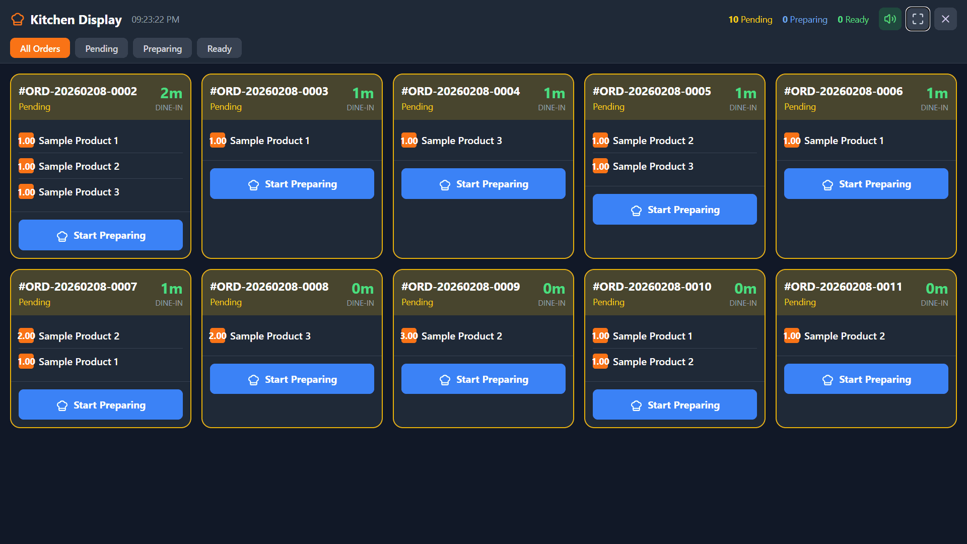 Kitchen Display System - Real-time order management for kitchen staff