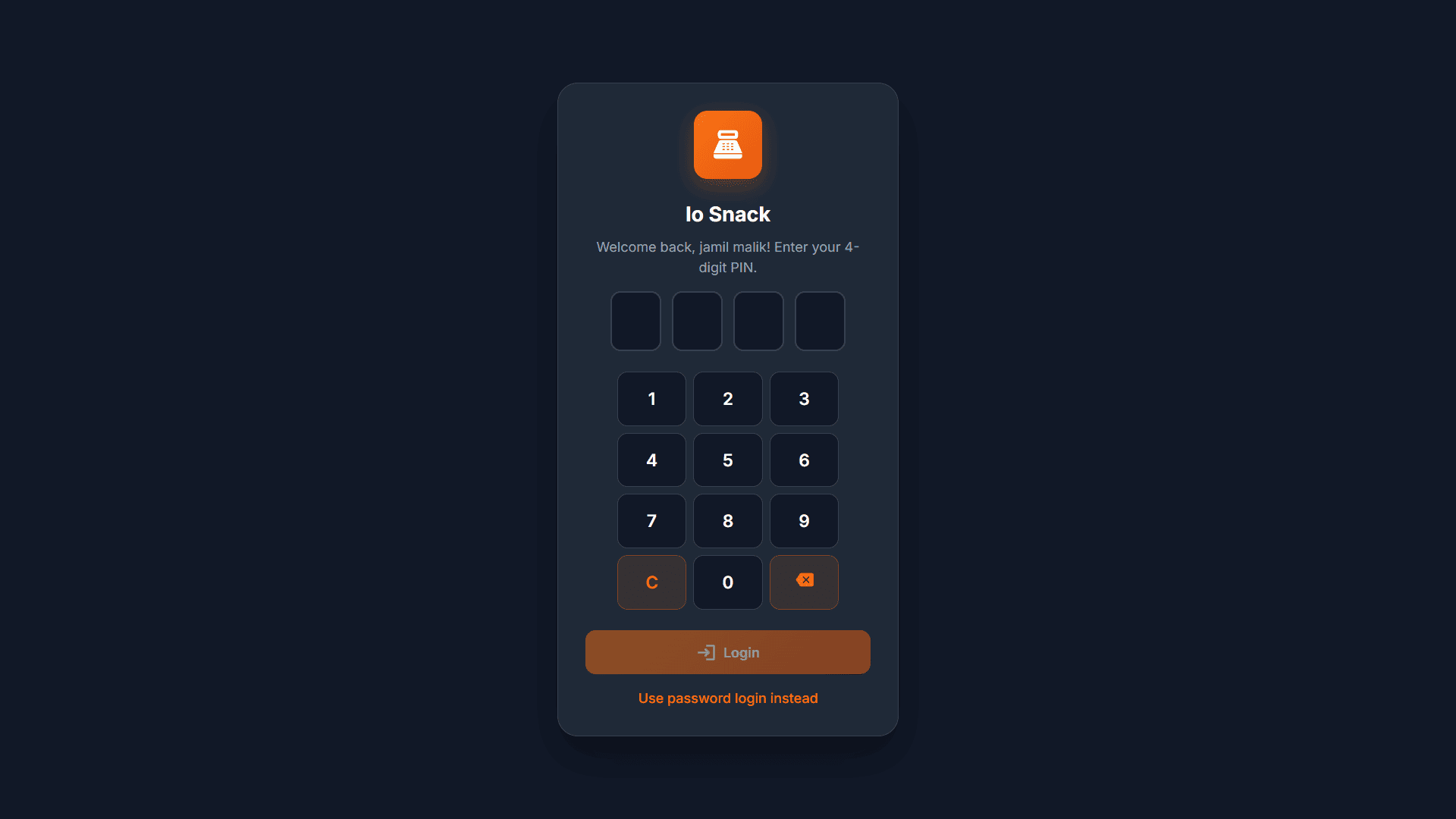 PIN Login - Quick 4-digit staff authentication